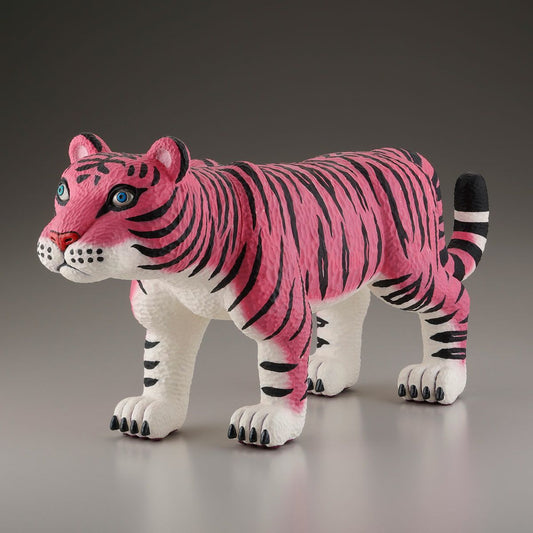 三澤厚彥 ANIMALS 老虎 粉紅色 軟膠塗裝完成品