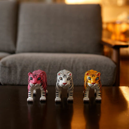 三澤厚彥 ANIMALS 老虎 粉紅色 軟膠塗裝完成品