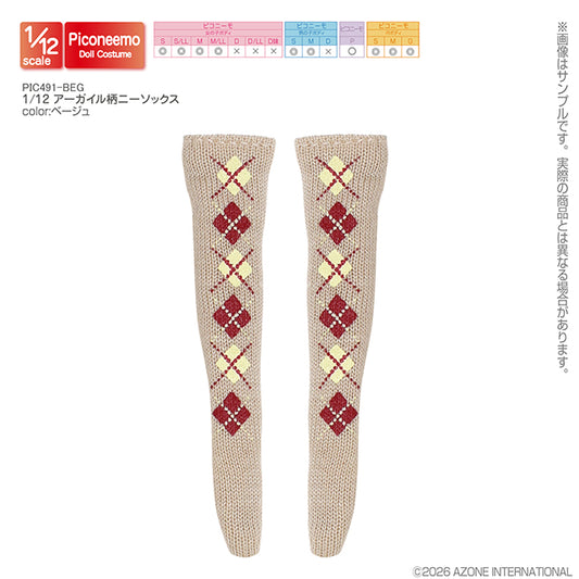 1/12 Argyle Knee-High Socks