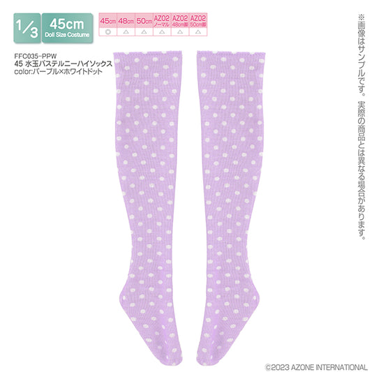 45 Polka Dot Pastel Knee-High Socks