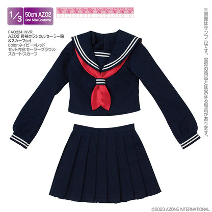AZO2 長袖古典水手服＆領巾套裝