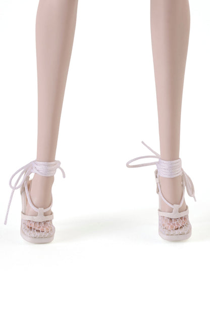 White mesh sandals